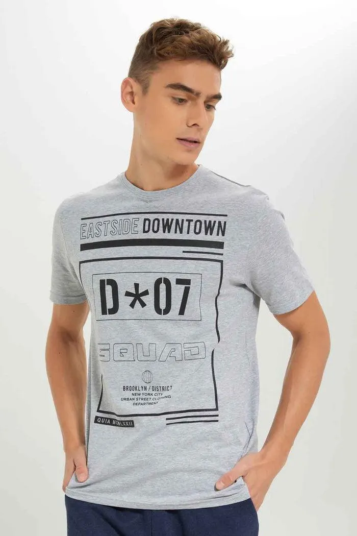Men Grey Graphic T-Shirt