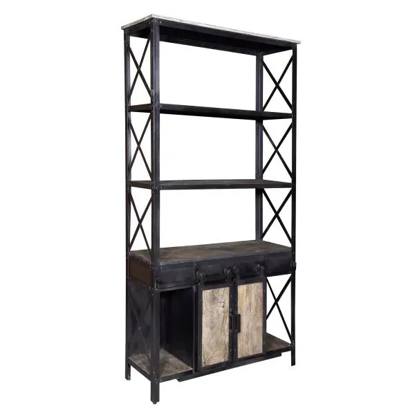 Iron Wooden Bookshelf (Q1002)