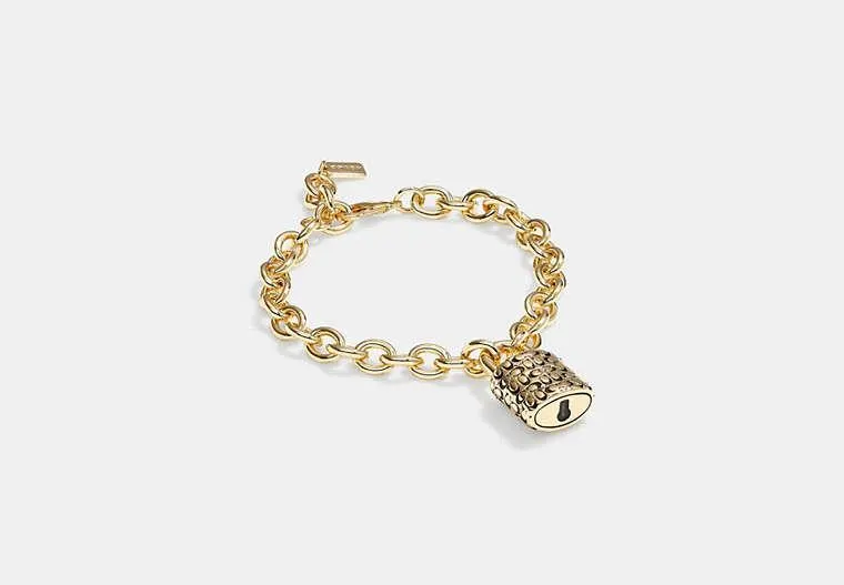 Quilted Padlock Chain Bracelet
