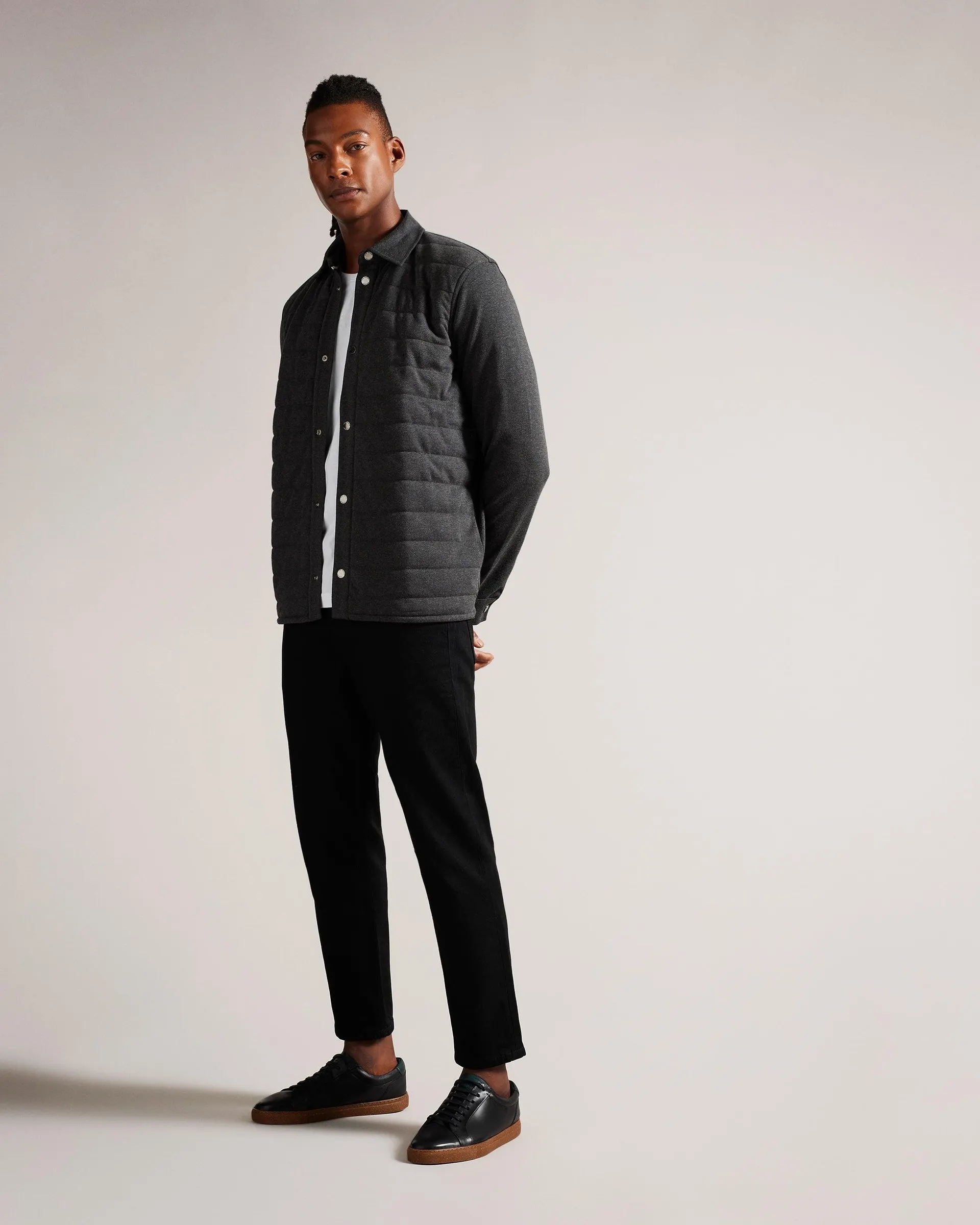 Ansty Long Sleeve Padded Jersey Shirt Grey-Marl