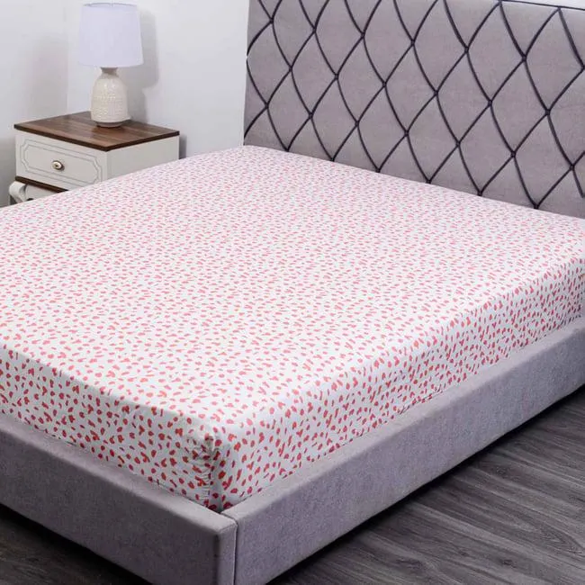 leopard fitted sheet multi/pink 160x205cm