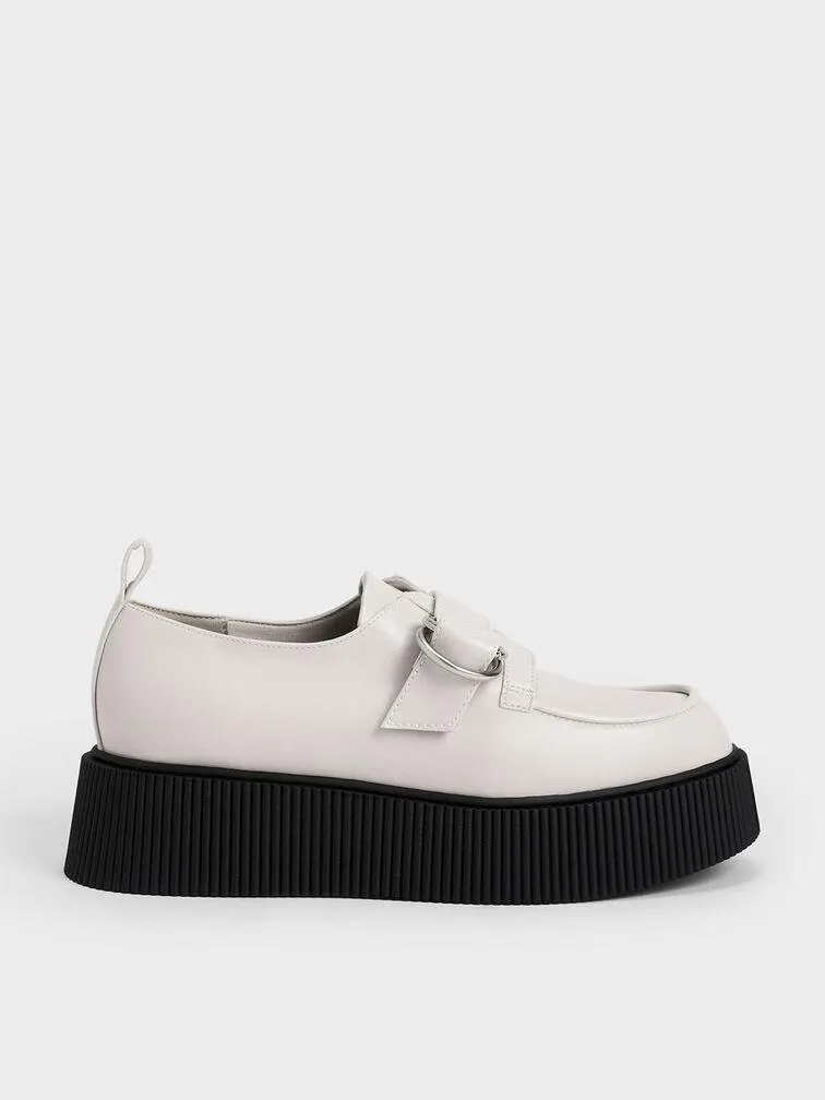 Cordova Buckled Platform Loafers - White