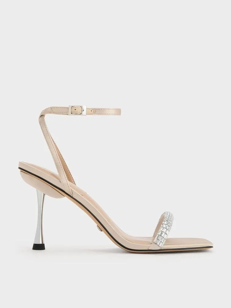 Demi Recycled Polyester Embellished Ankle-Strap Sandals