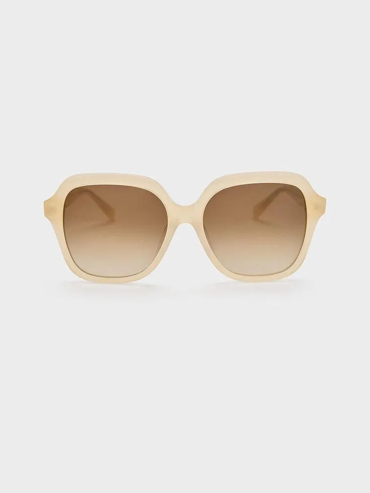 Recycled Acetate Wide-Square Sunglasses