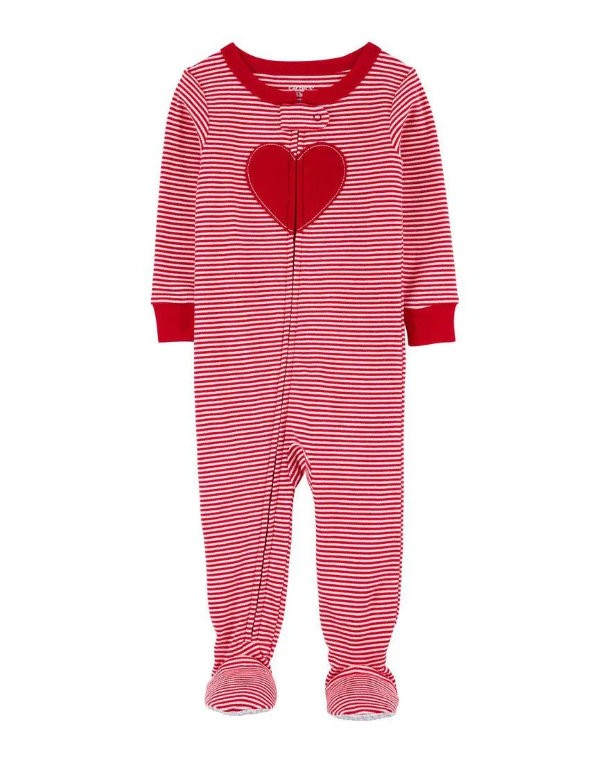 1-Piece Valentine's Day 100% Snug Fit Cotton Footie Pajamas