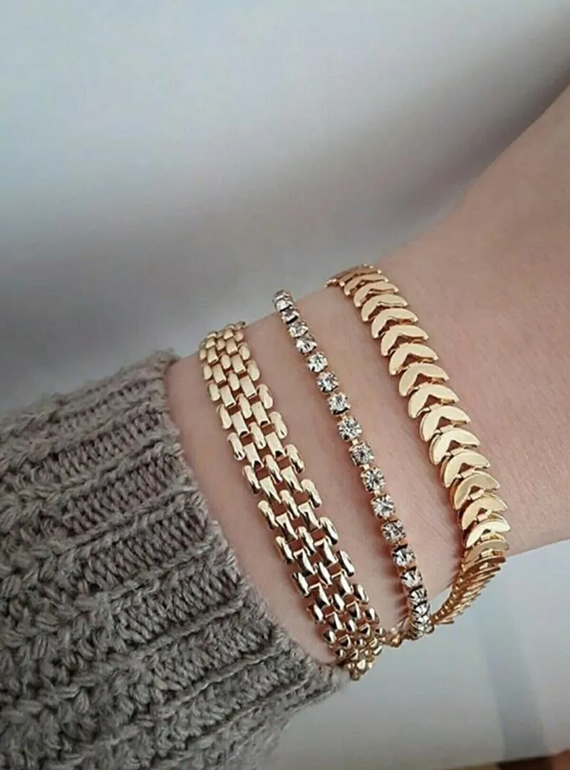 3 Pieces Bracelet - Gold Plated