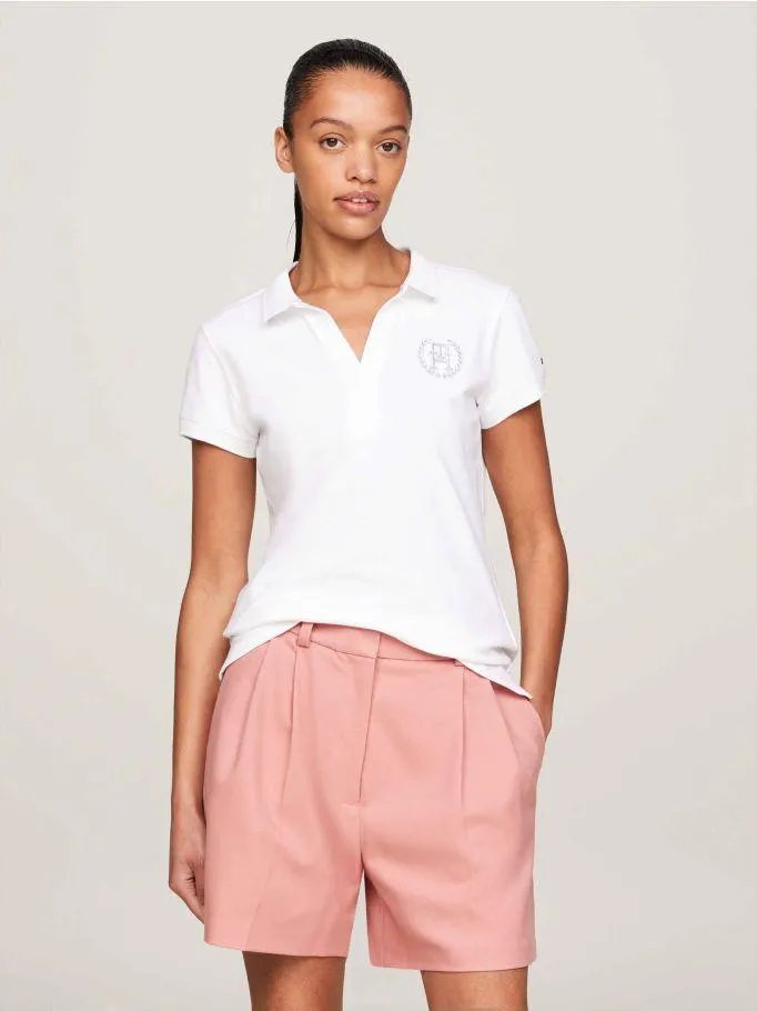 Laurel Open Placket Polo T-Shirt
