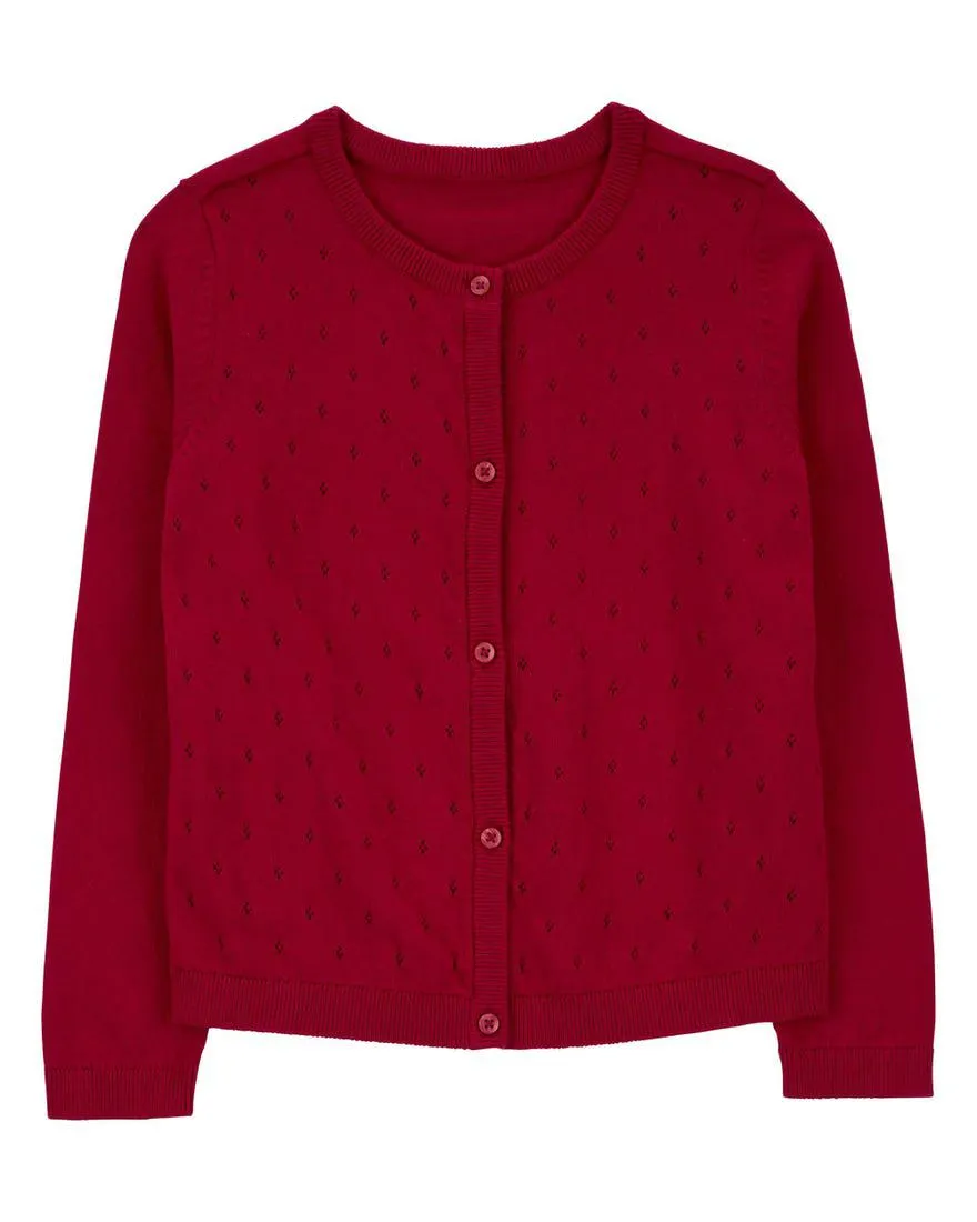 Pointelle Sweater Knit Cardigan