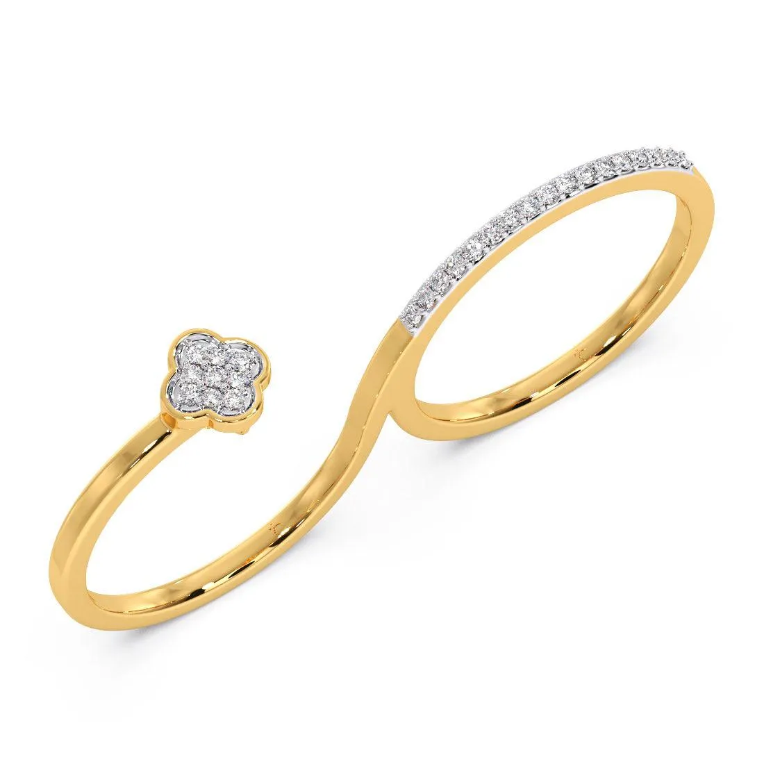 Clover Tale Diamond Two Finger Ring