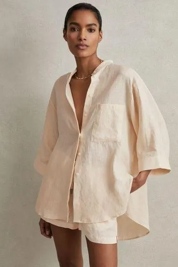 Reiss Winona Relaxed Sleeve Linen Shirt