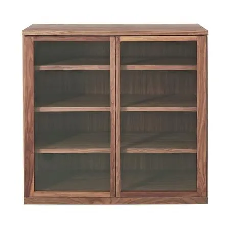 Walnut Wooden Cabinet with Glass Door, W 88 x D 44 x H 83 cm