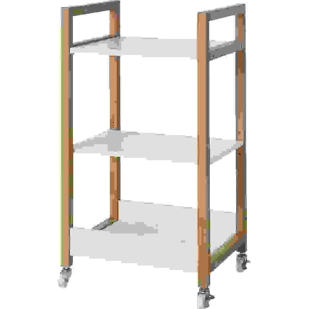 GoodHome Nantua Oak Storage Trolley (445 x 800 x 360 mm)