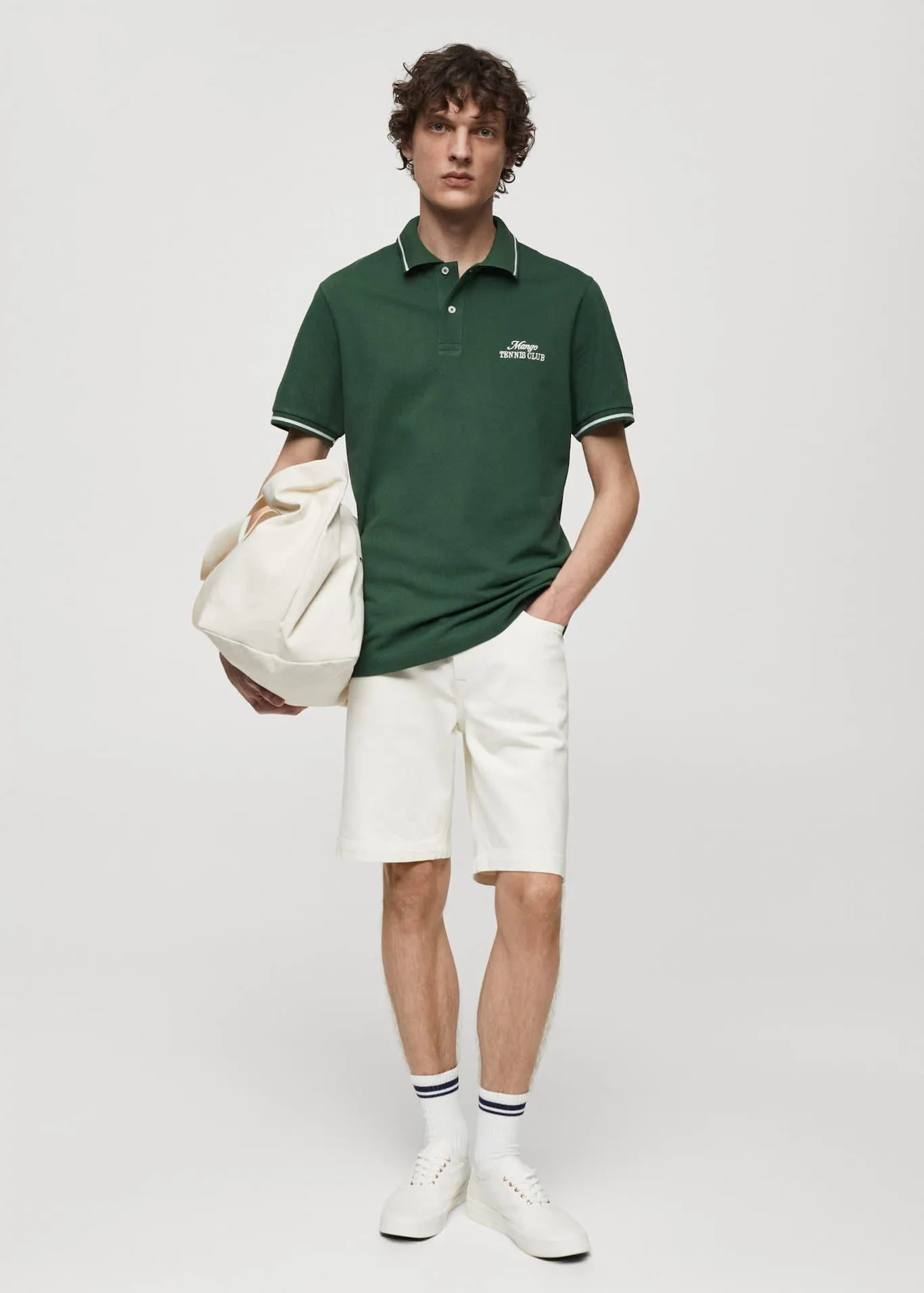 100% embroidered cotton polo shirt