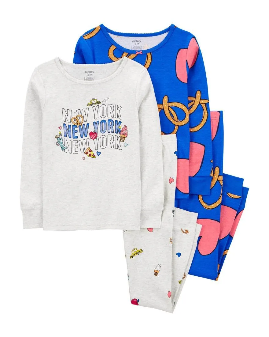 4-Piece "New York" Print Pyjama Set