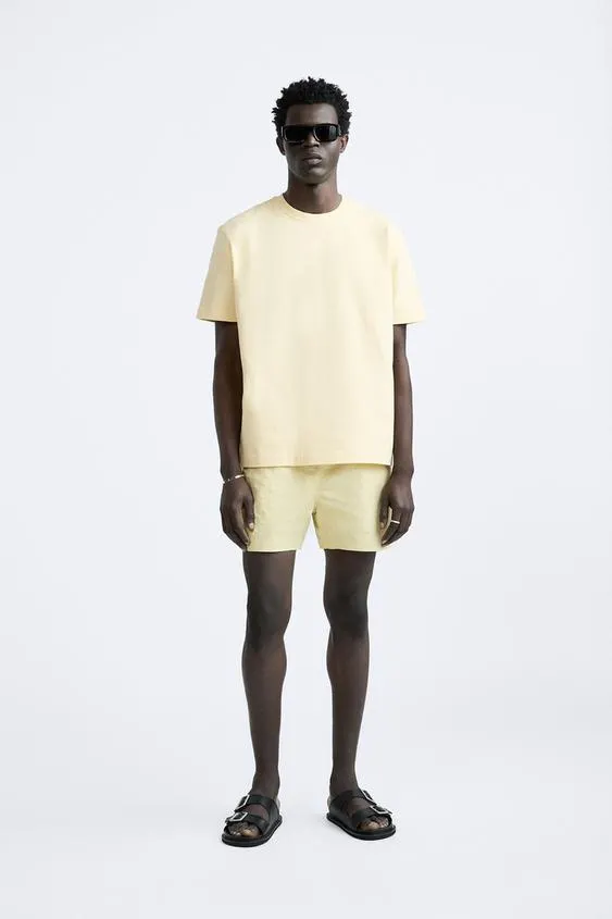 SWIMMING TRUNKS WITH ELASTICATED WAISTBAND