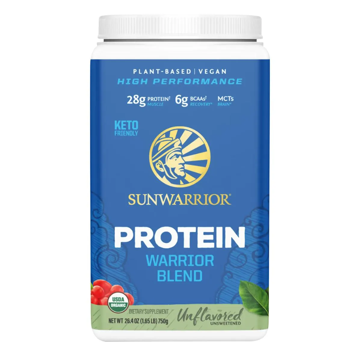 Sunwarrior UnFlavored Protein Warrior Blend Organic, 750 g