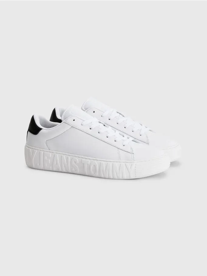 Monochrome Leather Cupsole Trainers
