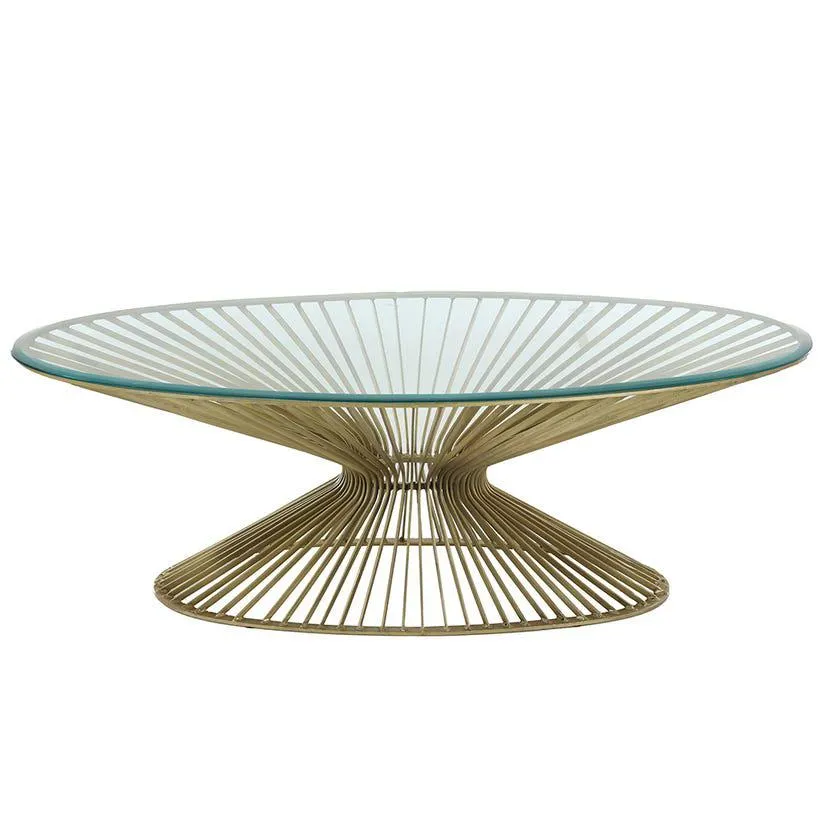 Isabella Coffee Table, Antique Brass