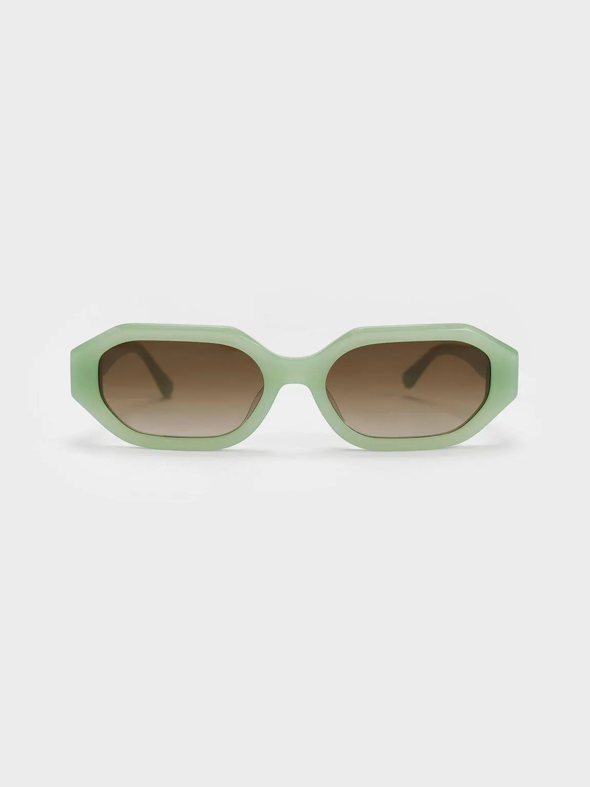 Gabine Recycled Acetate Oval Sunglasses - Mint Green