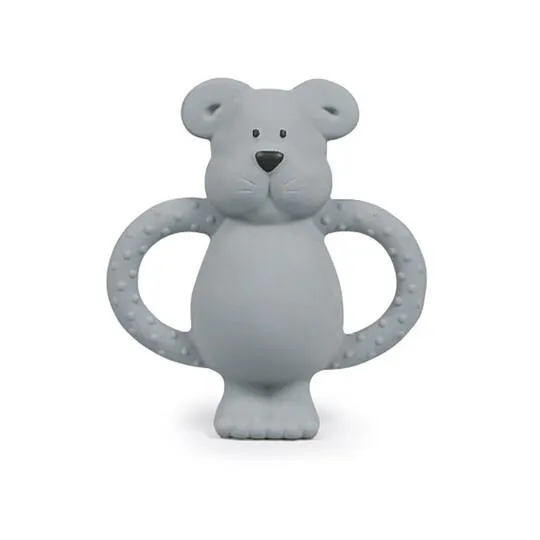 Albert Bear Natural Rubber Teether - Blue