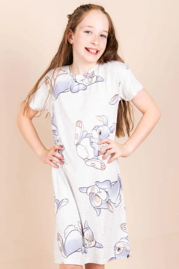 Girls Grey Thumper Printed Nightdress