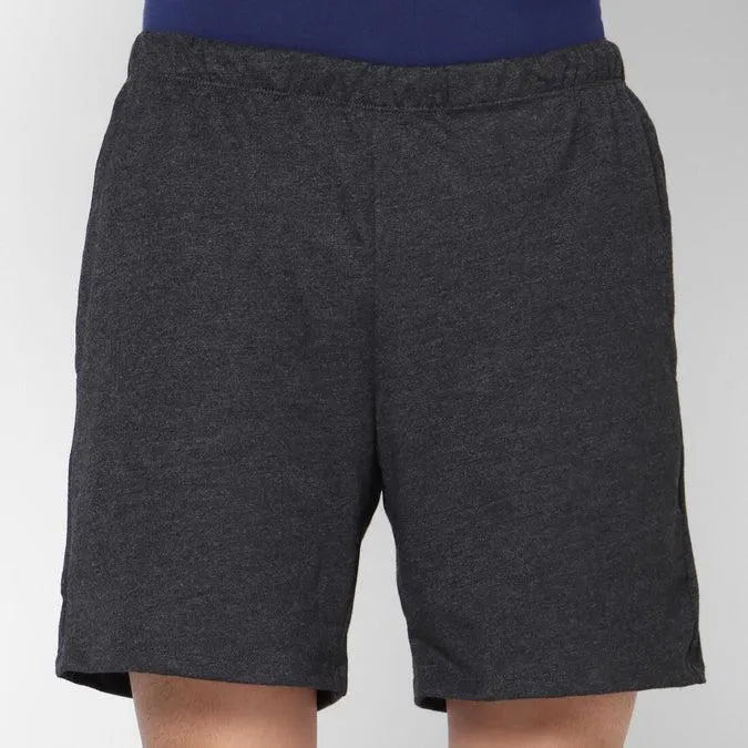 Men's Short Straight-Cut Cotton Fitness Shorts 100 With Key Pocket