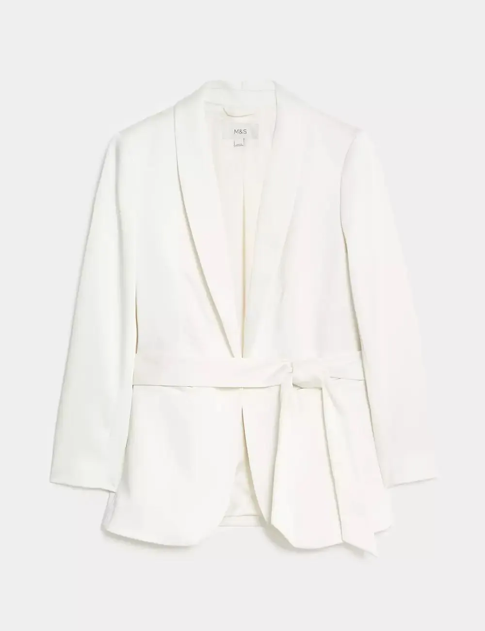 Satin Single Breasted Belted Blazer