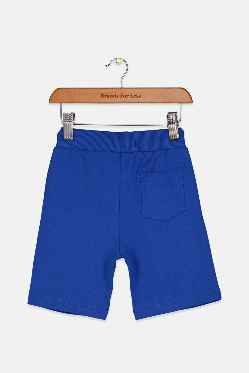 Toddler Boys Printed Basic Shorts, Blue Combo