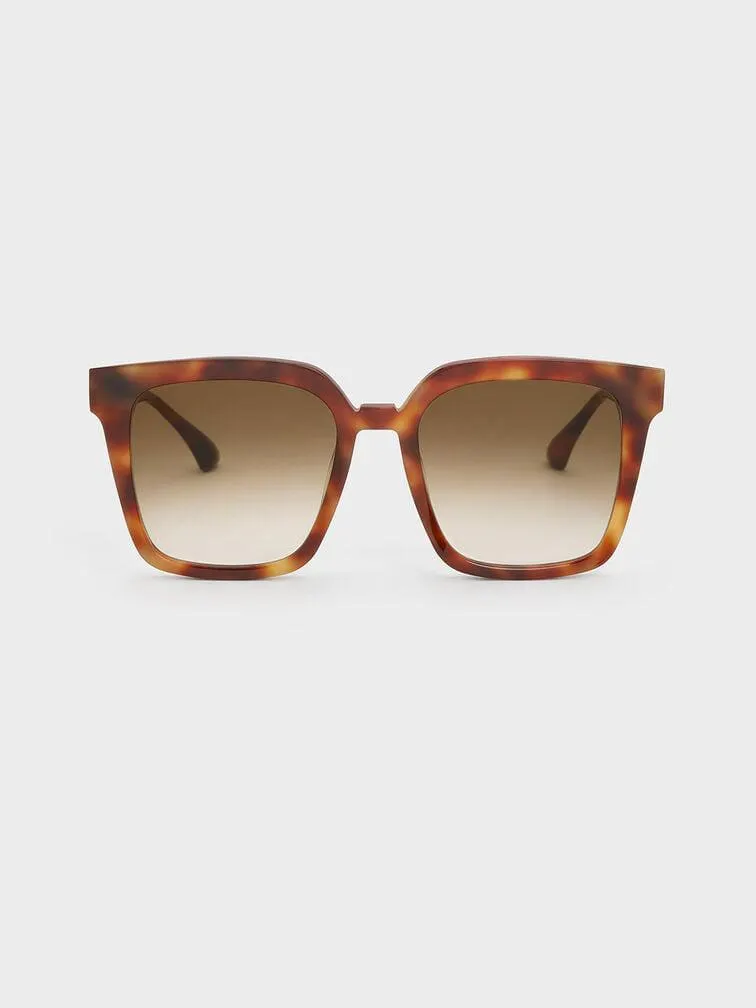 Tortoiseshell Recycled Acetate Classic Butterfly Sunglasses - T. Shell