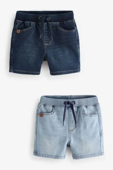 Bleach/Dark Wash Jersey Denim Pull On Shorts 2 Pack (3mths-7yrs)