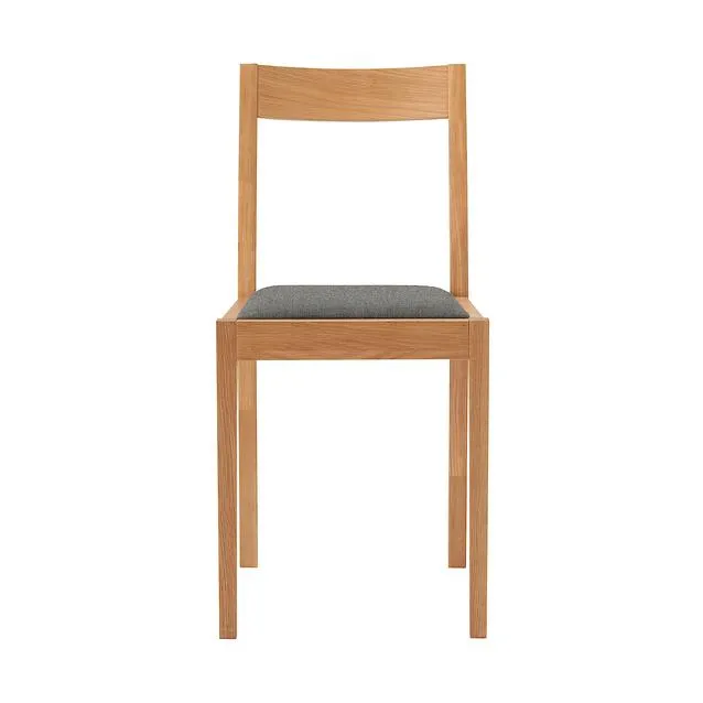 Oak Chair Cloth Seat, W 38 X D 48.5 X H 79 Cm, Brown