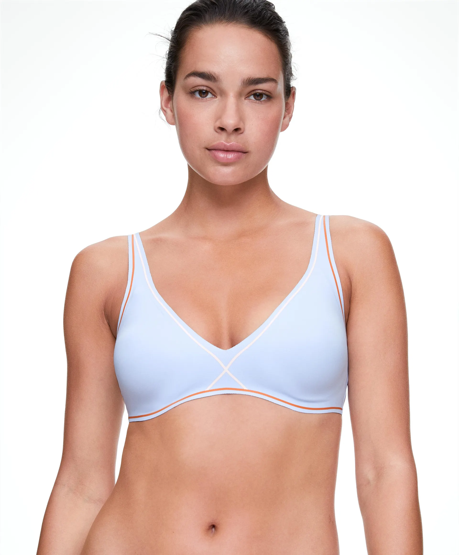 Invisible laser-cut halter bra