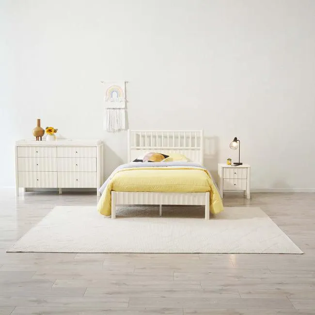 mutedmeadow kids single bed 120x200 cm pine wood - natural