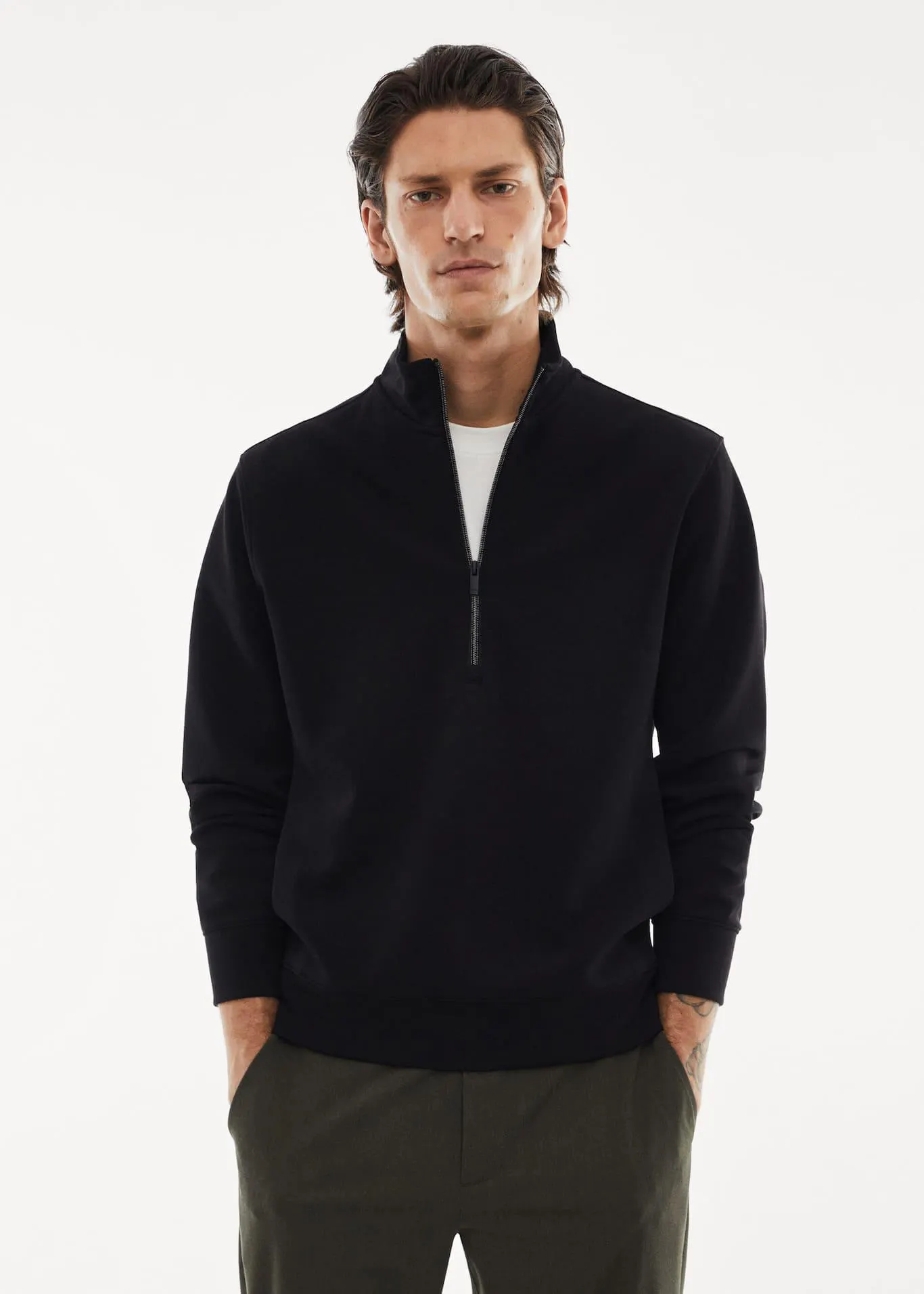 Ademend sweatshirt met rits