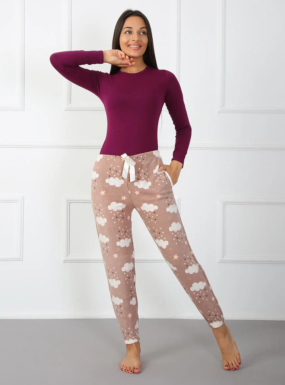Brown - Multi - Pyjama Bottoms