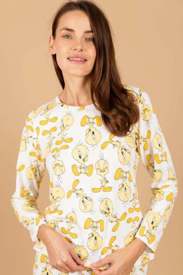 Ladies White White Tweety Top