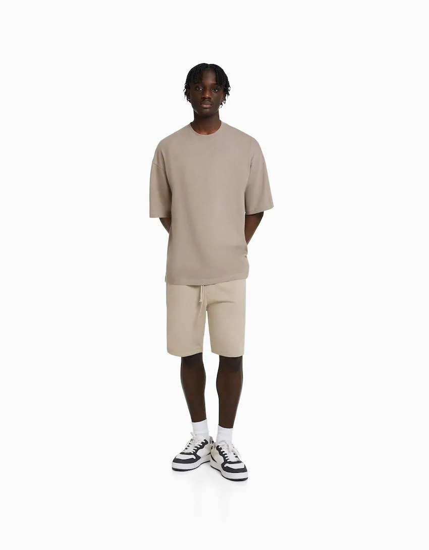 Basic pamuklu bermuda şort