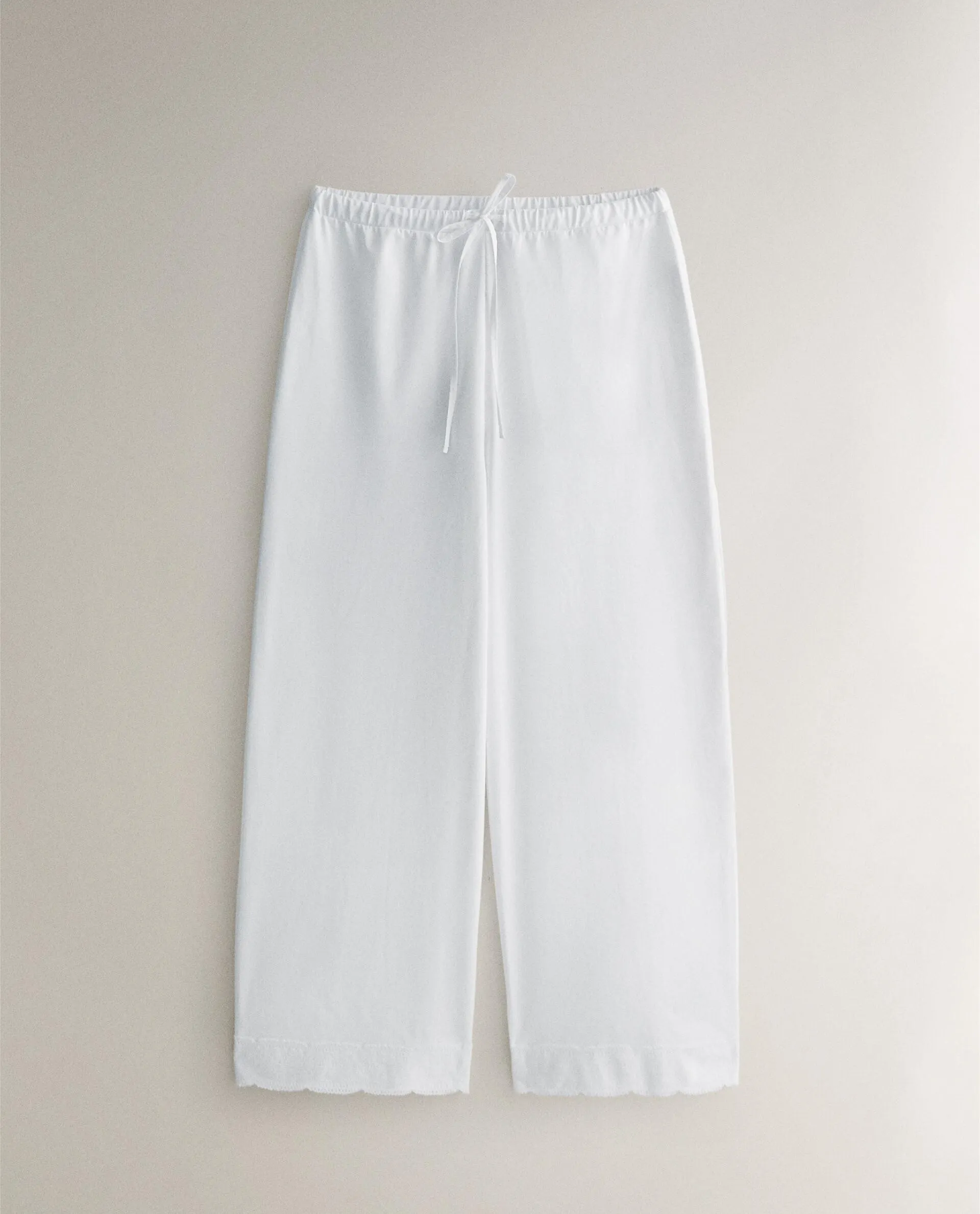 CROCHET COTTON JERSEY TROUSERS