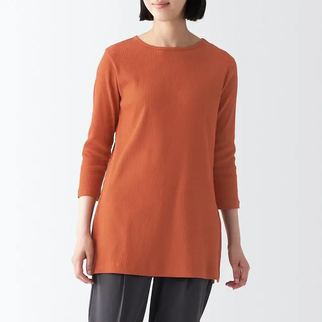 Stretch Ribbed 3/4 Sleeve Tunic
