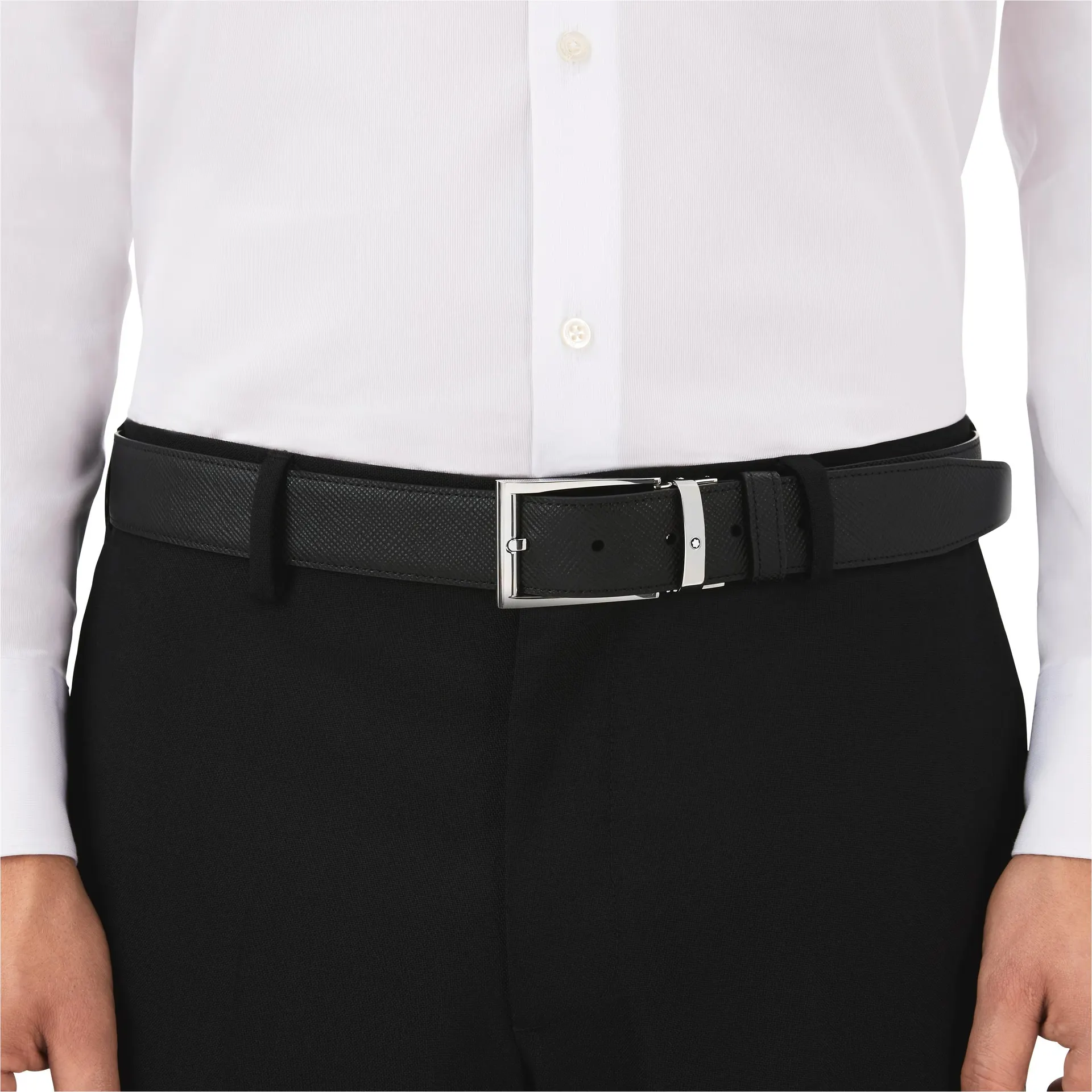 Black/brown 35 mm reversible leather belt