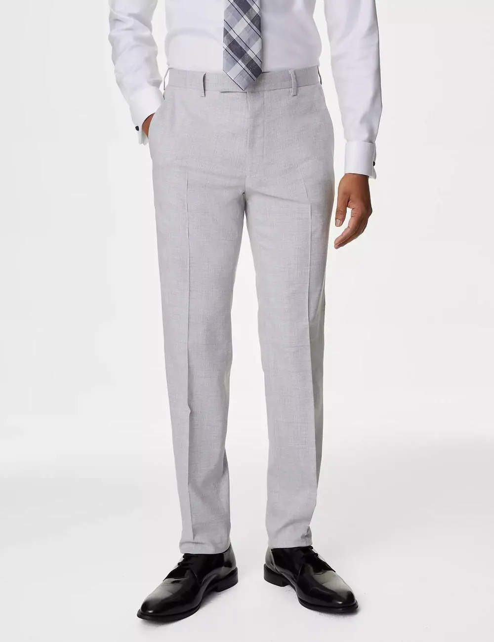 Slim Fit Check Suit Trousers