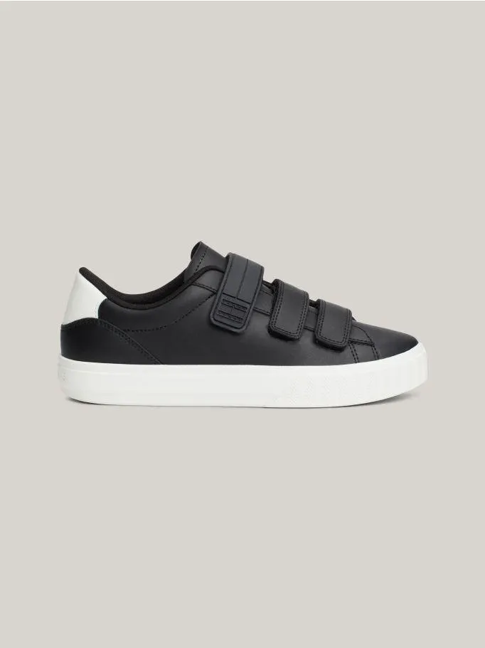 Hook And Loop Leather Cupsole Trainers