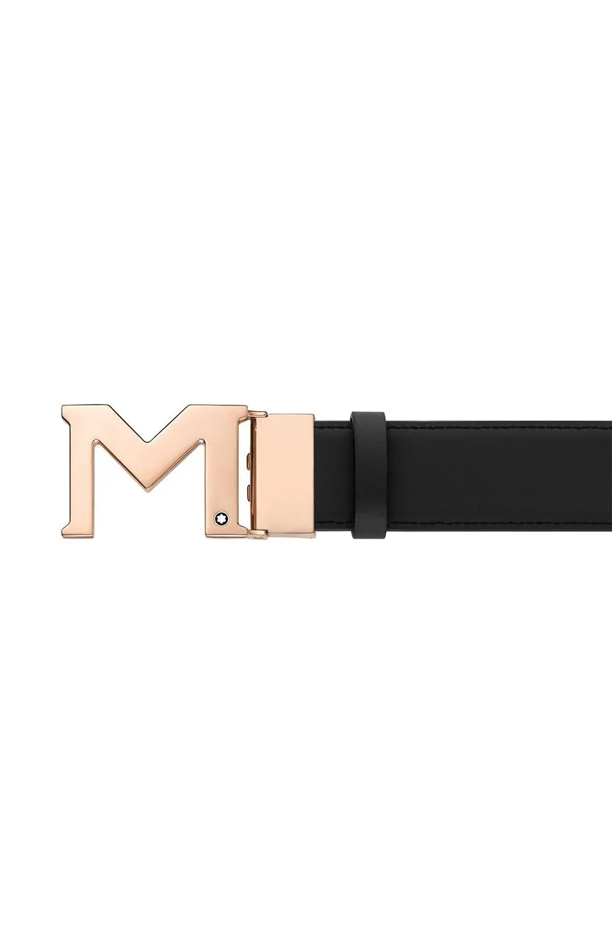 M Buckle Rose Gold-Coated Belt