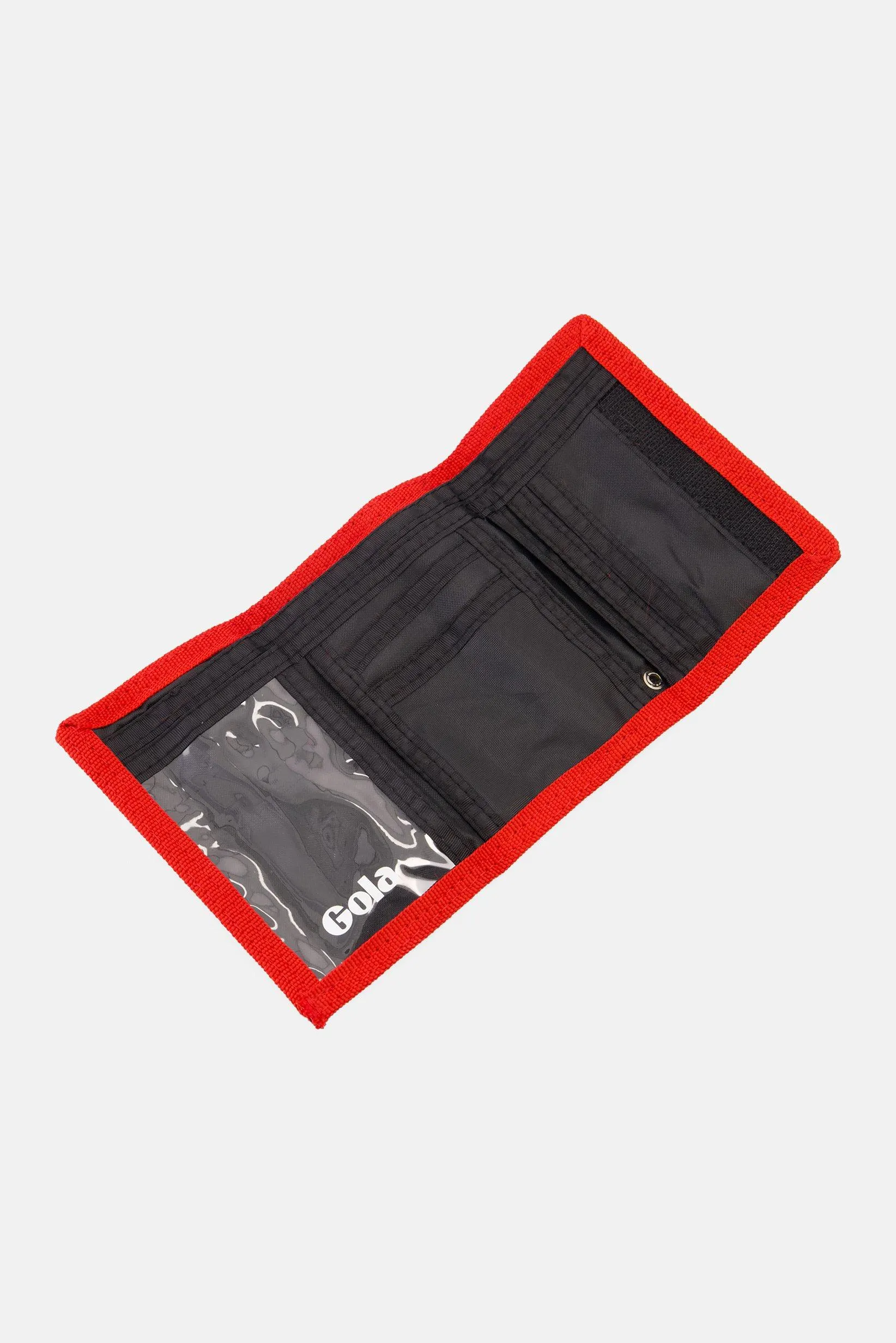 Men Brand Logo Wallet 9,5 H x 14 L x 1,5 W cm, Black/Red/White