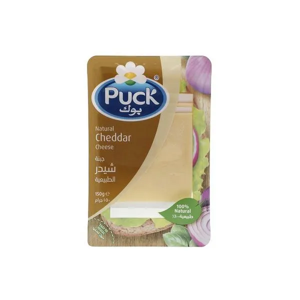 Puck Natural Cheddar Cheese Slices 150g