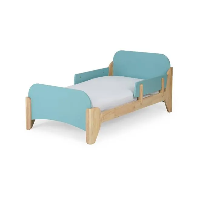 marlowe-2 in 1 toddle bed (convertible to writing desk) 70x130cm solid rubber wood -blue and white