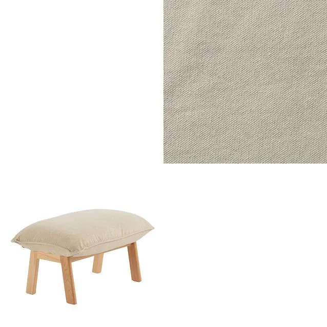 Cotton Washed Canvas Ottoman Cover for High Back Reclining Sofa, Beige