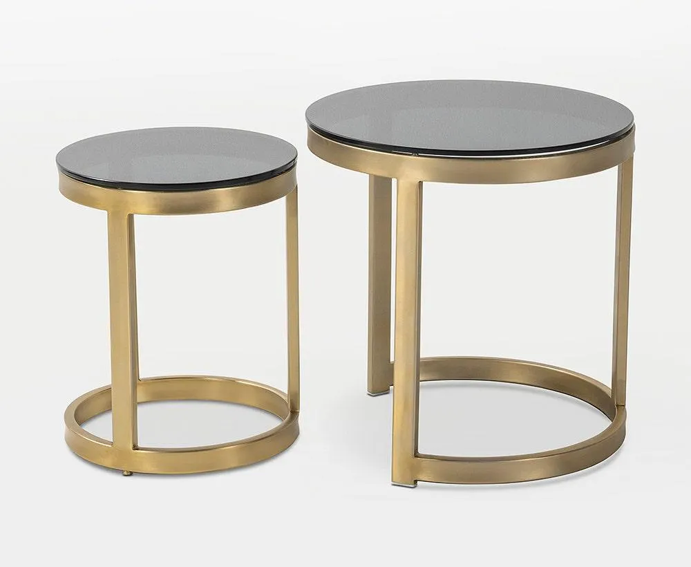 Olap Set Of 2 Side Table Brushed Gold