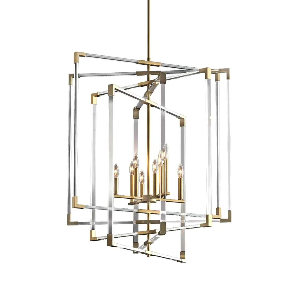Chantilly 8 Light Pendant - Aged Brass & Acrylic
