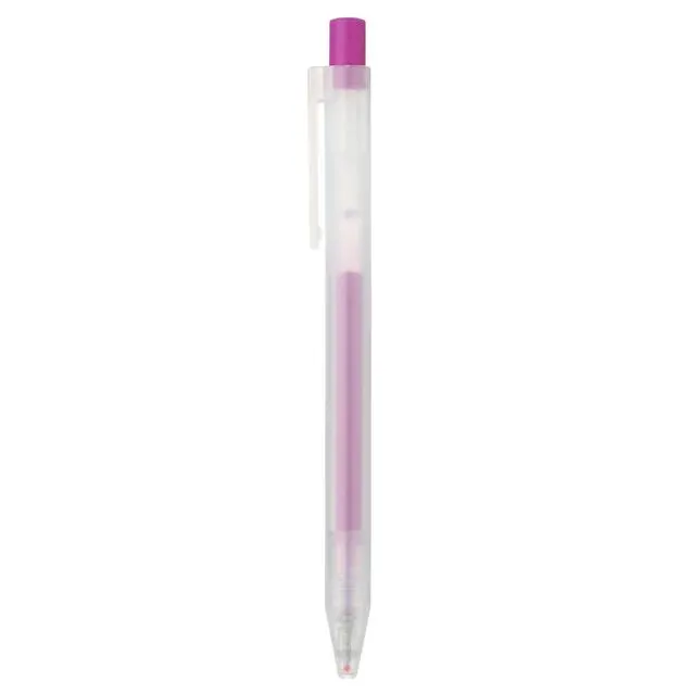 Gel Ink Knock Type Ballpoint Pen, 0.5 mm, Purple
